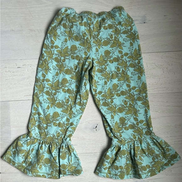 Matilda Jane Box Canyon Big Ruffles Pant Green Blue Girls 6 - Picture 2 of 4